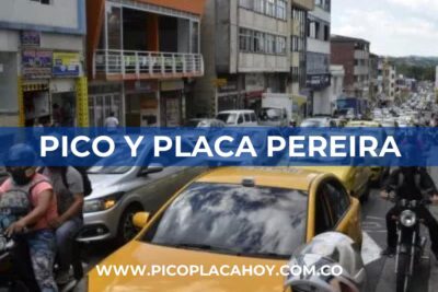 pico y placa Pereira particulares 1 Pico y Placa en Pereira para Vehículos Particulares